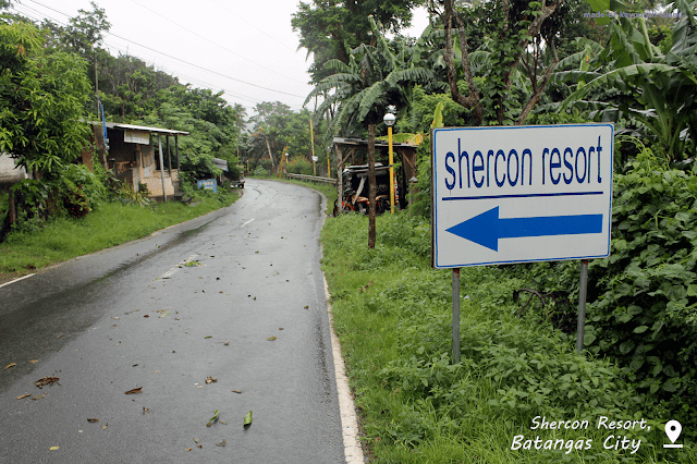 Signage at the main road outside the Shercon Resort.