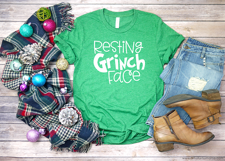 Resting Grinch Face Shirt with Free SVG Cut File