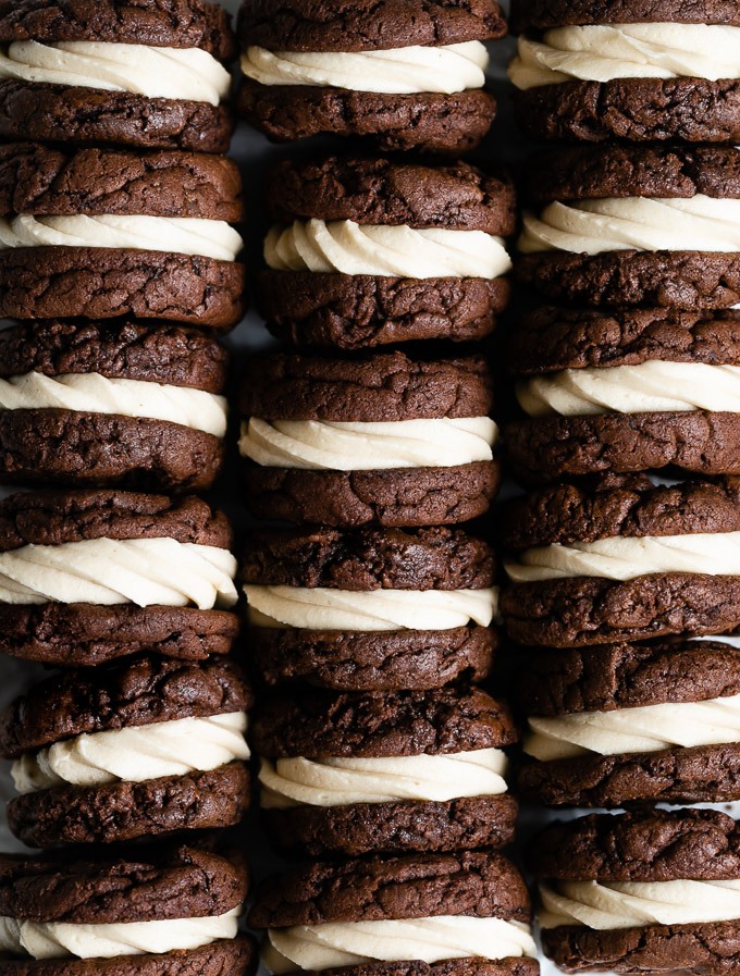 Brownie Cookie Sandwiches with Cookie Dough Buttercream