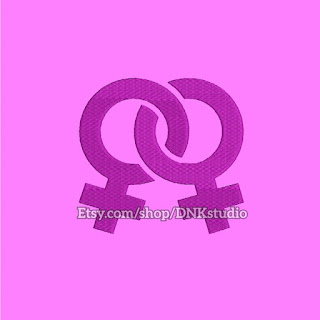 Lesbian Homosexual Symbol Embroidery Design