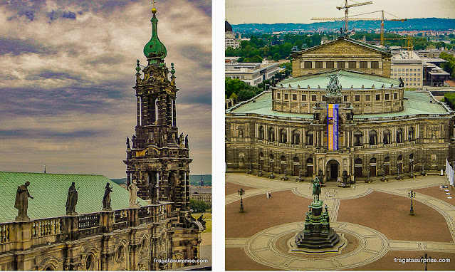 Vista do alto da Torre Hausmann, Dresden