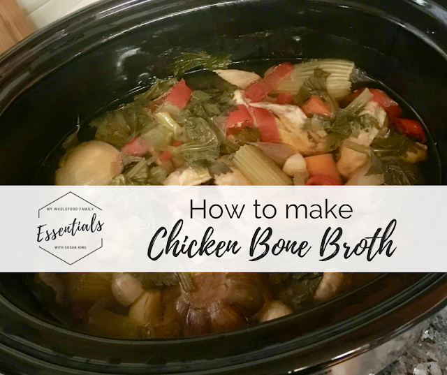 how to make chicken bone broth with essential oils - from www.mywholefoodfamily.com