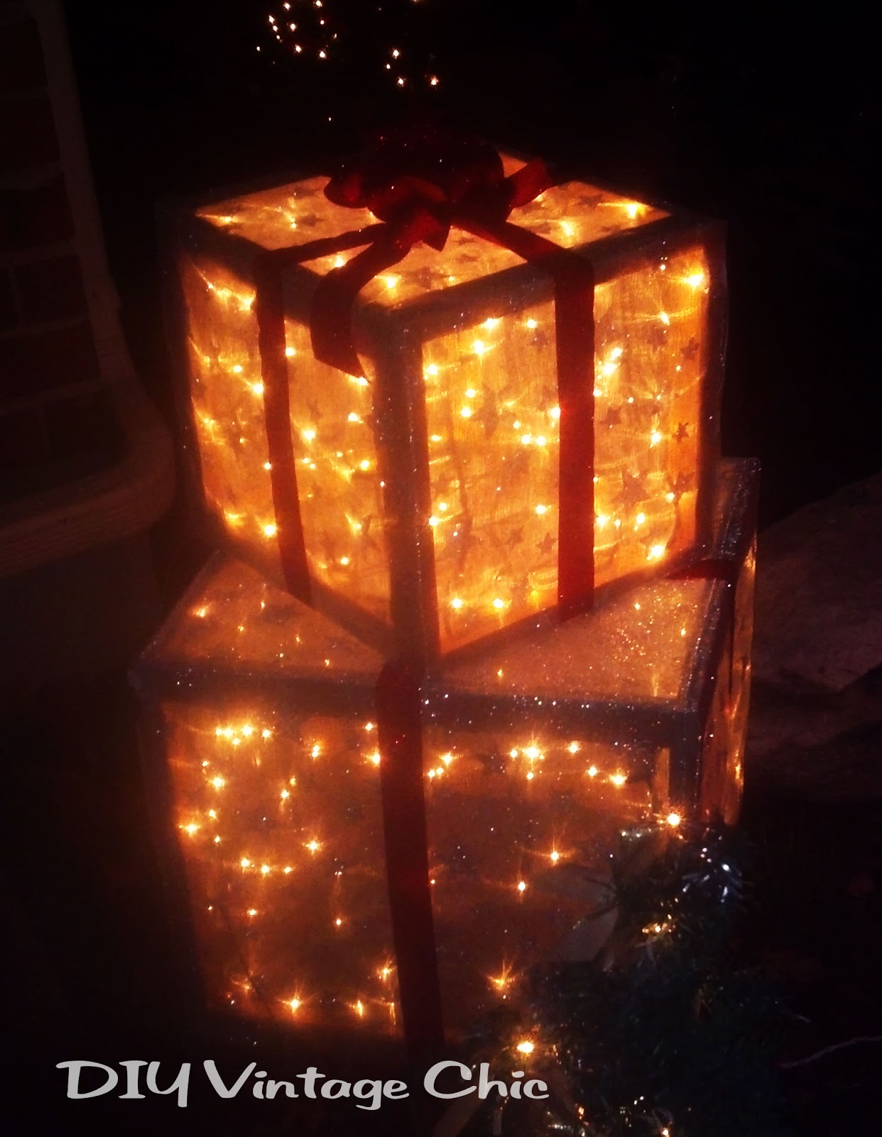  DIY  Vintage Chic How to Make Lighted  Christmas  Presents 