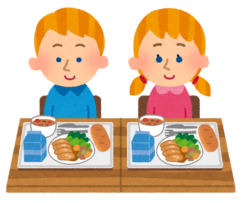 給食を食べる外国人の子供のイラスト かわいいフリー素材集 いらすとや