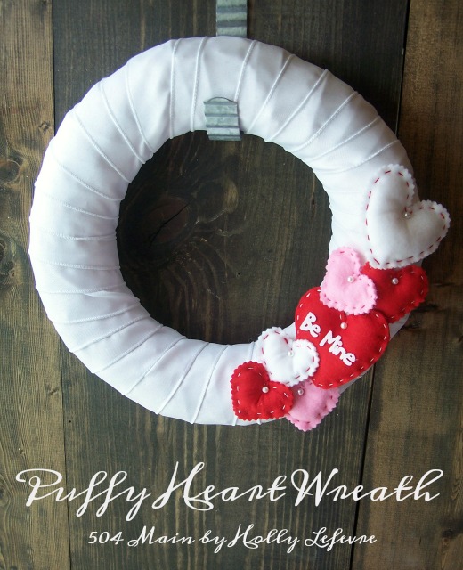 Puffy Heart Valentines Wreath