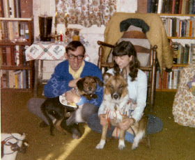 young couple with two dogs