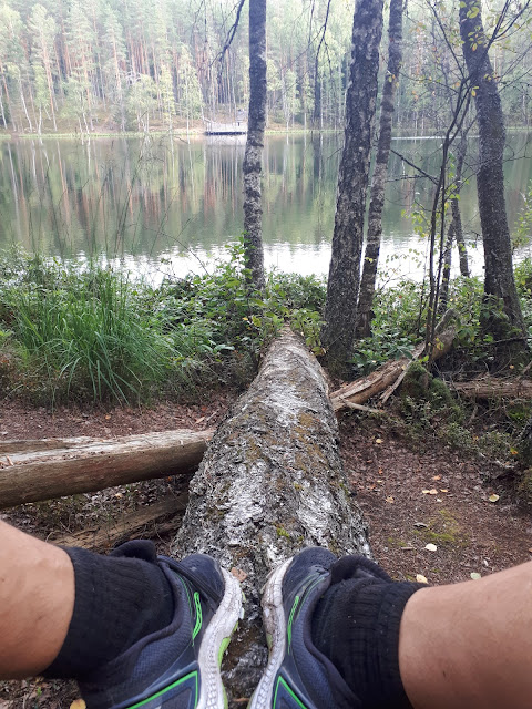 Hiking around Devil's lake/Velnezers lake in Latvia