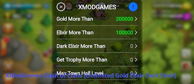 XModGames Clash of Clans (Unlimited Gold Elixir Dark Elixir)