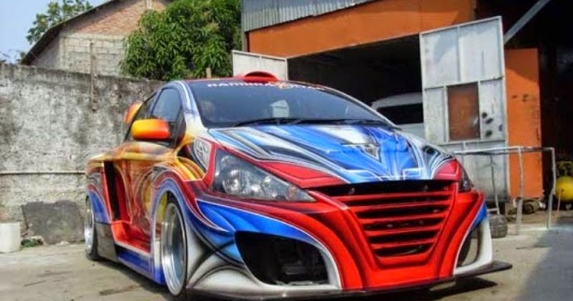 Foto gambar modifikasi mobil  terbaik terkeren ceper sedan  