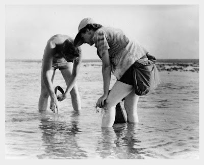 Rachel Carson Conducting Marine Biology Research with Bob Hines  who was an American wildlife artist who had a long career  with the United States Fish and Wildlife Service