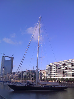 frigates and sailboats in puerto madero