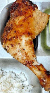 Oven-baked teriyaki chicken leg