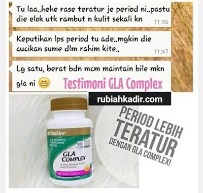 Testimoni GLA Complex : Period Lebih Teratur