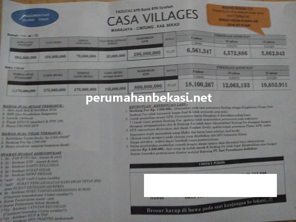 Perumahan baru Cibitung Cluster Casa Villages Murah Bekasi