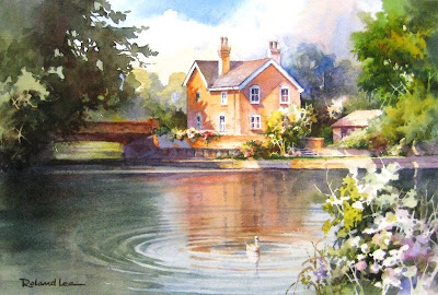 Watercolor painting of England by Roland Lee