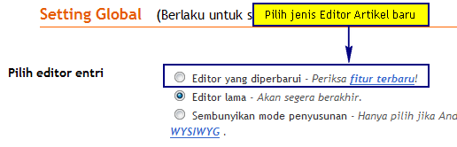 Editor Artikel Baru