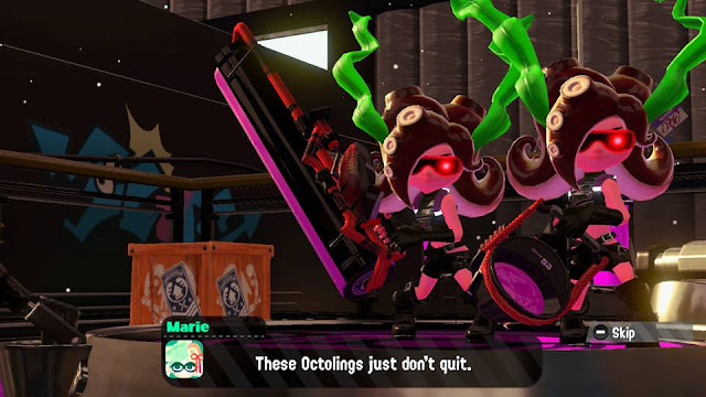 Splatoon 2 Octo Canyon Octoling Workout Marie these octolings just don't quit close-up kelp