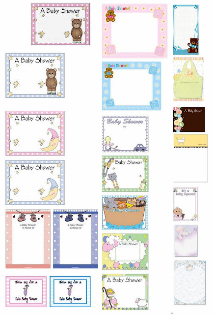 Tarjetas o Invitaciones para Baby Shower para Imprimir Gratis. 