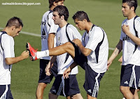 Cristiano Ronaldo's first training with Real Madrid Photos