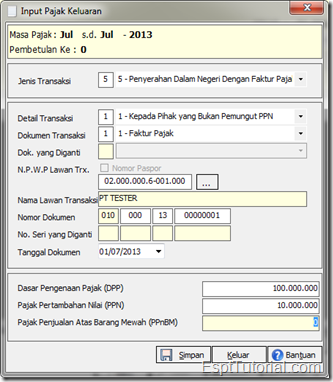 Contoh Lampiran Faktur Pajak - Rasmi G