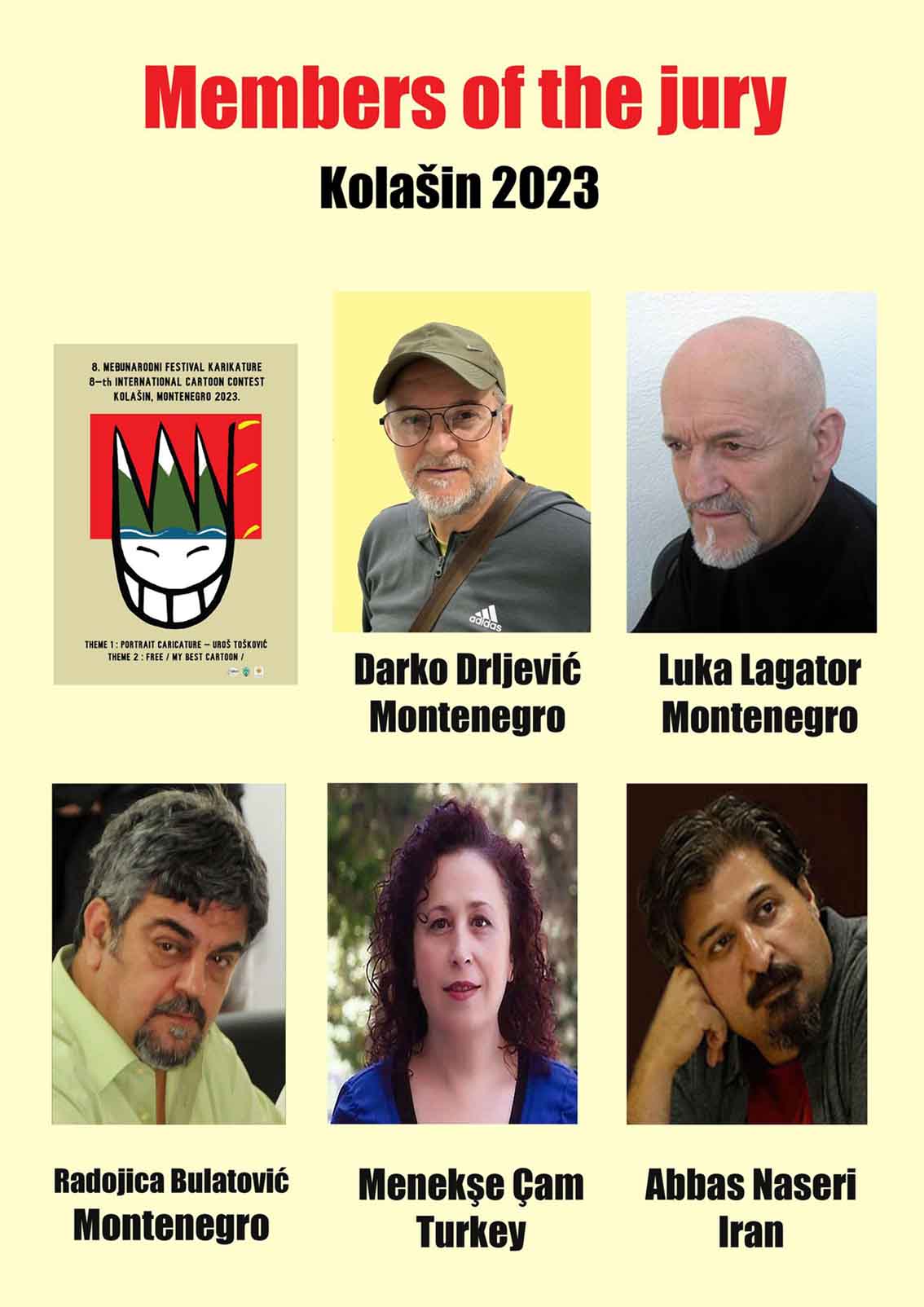 Jury of the 8th International Cartoon Contest, Kolasin 2023