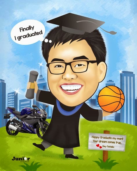 Template Karikatur Wisuda 1-2 wajah  Caricature Template