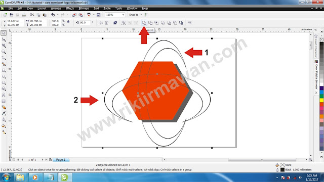 tutorial coreldraw , cara membuat logo telkomsel, telkomsel coreldraw