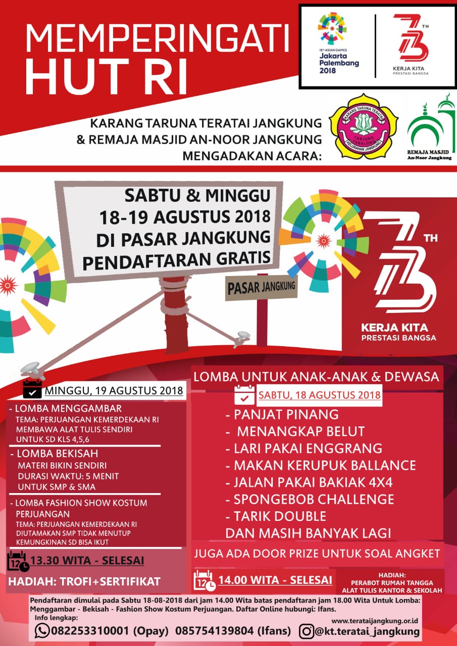 Kumpulan Contoh Flyer Lomba 17 Agustus Hari Kemerdekaan 