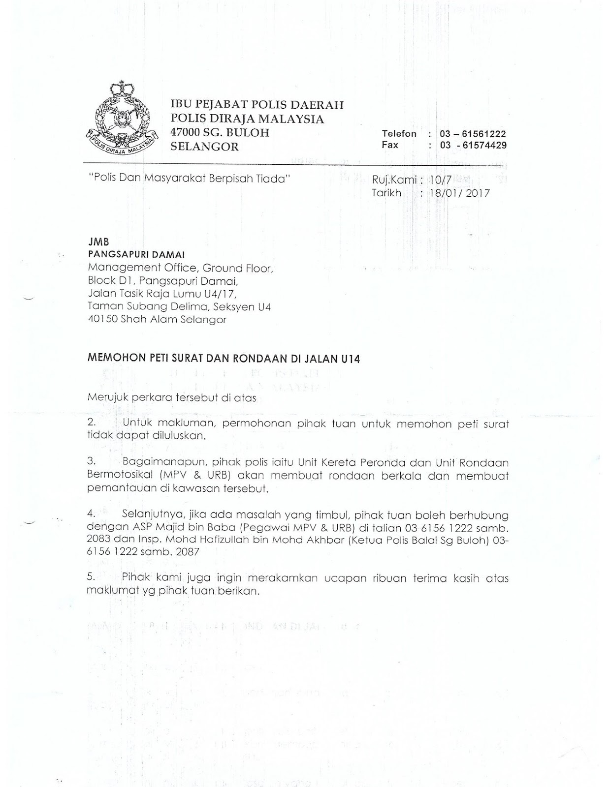 Surat Aduan Kepada Bank Negara