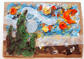 Paint Van Gogh's Starry Night with homemade finger paint.  Only 3 ingredients needed!