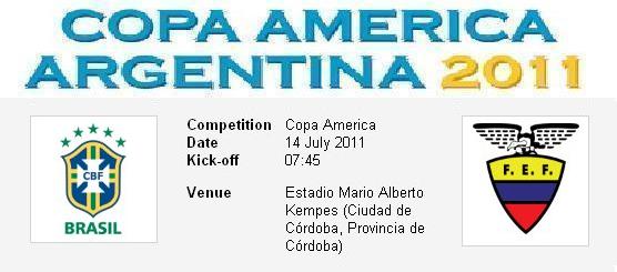 PREVIEW PREDIKSI Brazil vs Ekuador - Copa America 2011