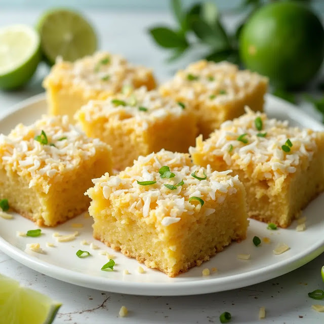 Tropical Coconut Lime Blondies