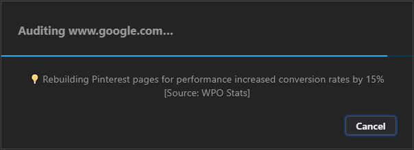 Screenshot of tip 5 shown during Lighthouse audit in Google Chrome developer tools