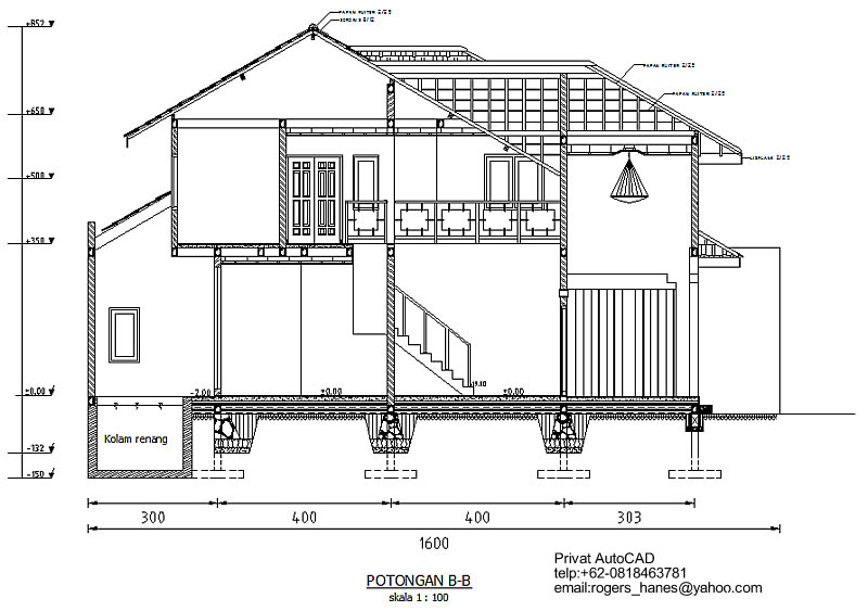 Gambar+potongan+rumah+mewah+untuk+privat+AutoCAD