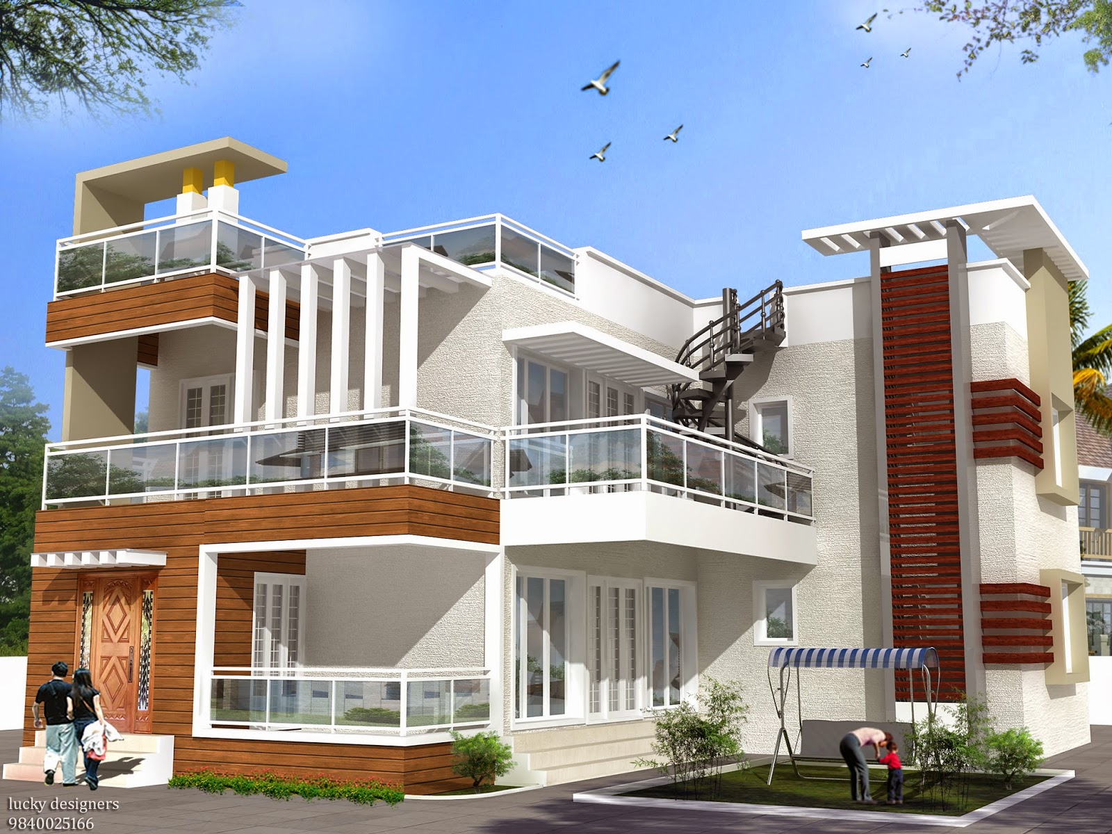 luckydesigners 3D Elevation  Residential  Building