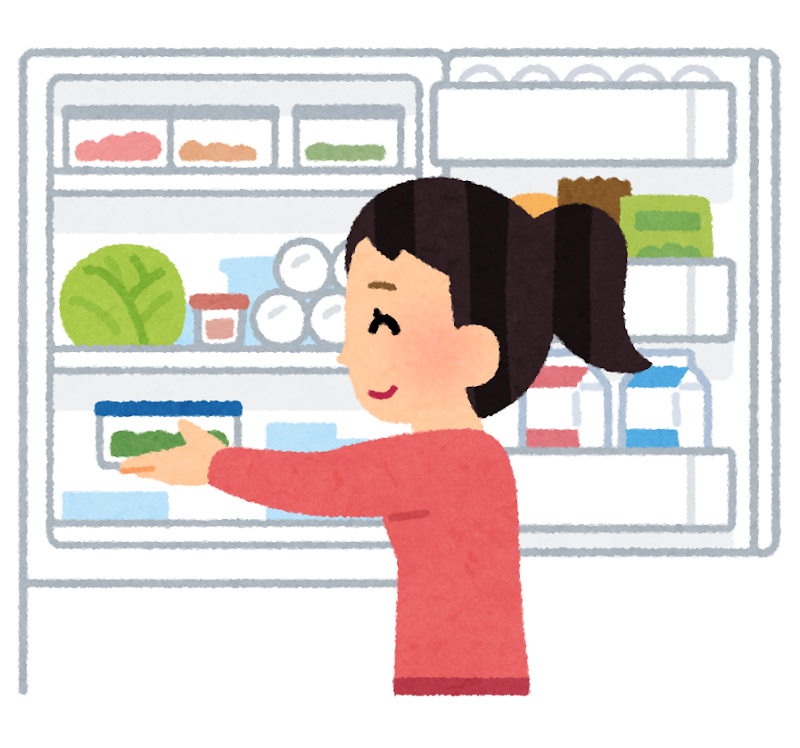 冷蔵庫に食品をしまう人のイラスト かわいいフリー素材集 いらすとや