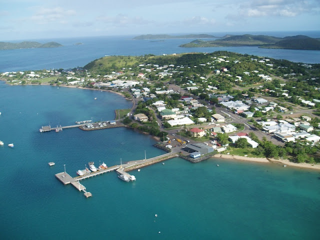 An aerial photo of Thursday Island, in the Torres Strait, Queensland.