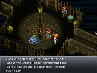 The Dream Project ending to Chrono Trigger. This ending grants you access to the game's Development Room..