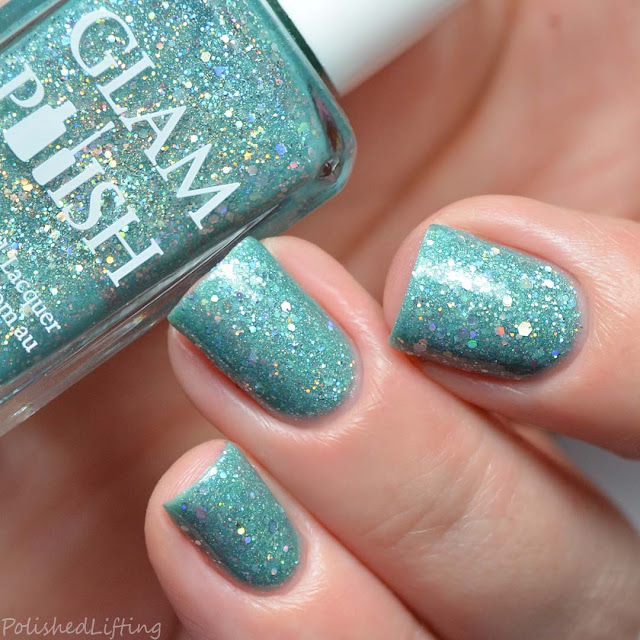 teal holographic nail polish