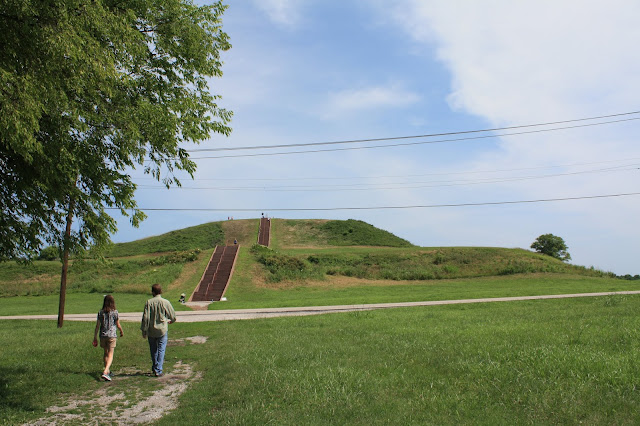 Approaching Monk's Mound the largest prehistoric earthenwork mound in the Americas