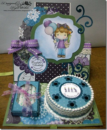 Birthday Gretel Cake with Candles Easel Card1