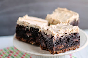 Biscoff Gingersnap Brownies- fudgy brownies with a chewy gingersnap crust are frosted with a creamy Biscoff buttercream