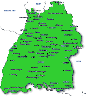 Map of Baden Wurttemberg Province