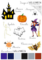 Imagier d'Halloween- Thème saison et fête - nomenclature - monstre, sorcier, sorcière, fantome, hanté, citrouille, pumpkin, witch, ghost, monster, peur