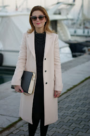 pink coat, cappotto rosa zara, moschino notes bag, fashion and cookies, fashion blogger