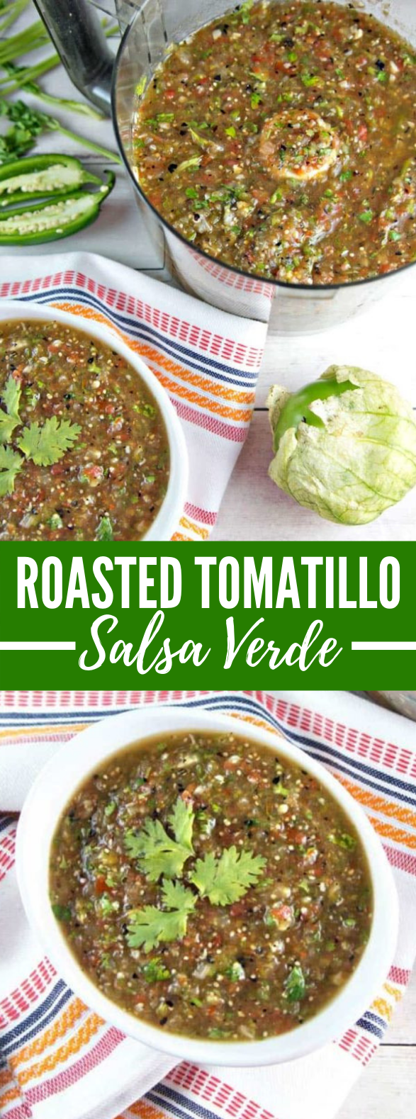 ROASTED TOMATILLO SALSA VERDE #vegetarian #appetizers