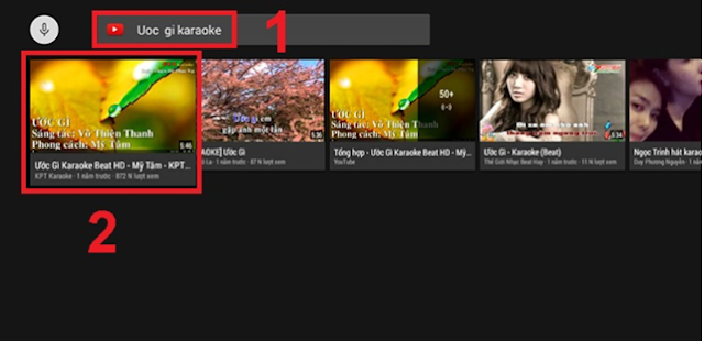 Hát karaoke trên tivi TCL bằng YouTube