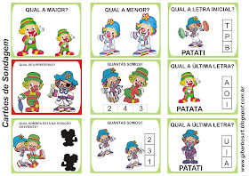 Cartões de Sondagem Patati Patatá