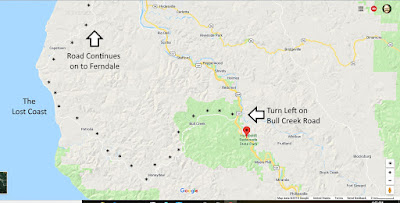 gvan42 driving directions to the Lost Coast in Humboldt County