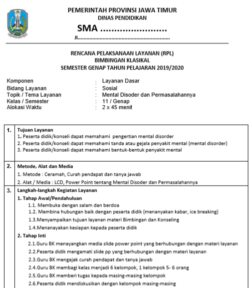 Rpl Bk 1 Lembar Untuk Sma Smk Kelas 10 11 12 Bimbingan Konseling